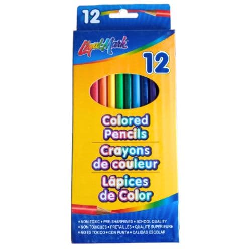 Crayon de 12 Couleurs Non Toxiques LIQUI MARK