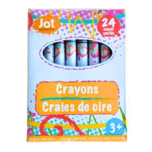 Crayon de 24 Couleurs Non Toxiques, craie de cire, Jot Activity